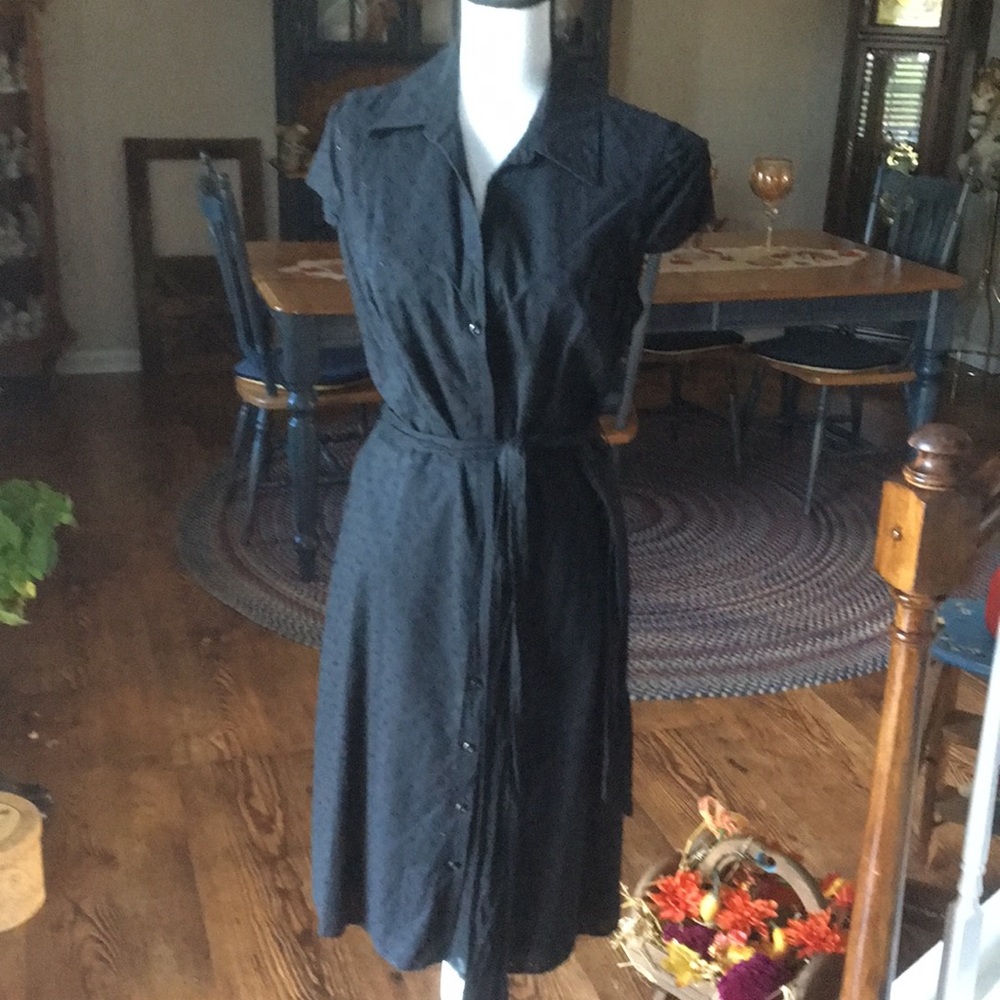 Black eyelet dress